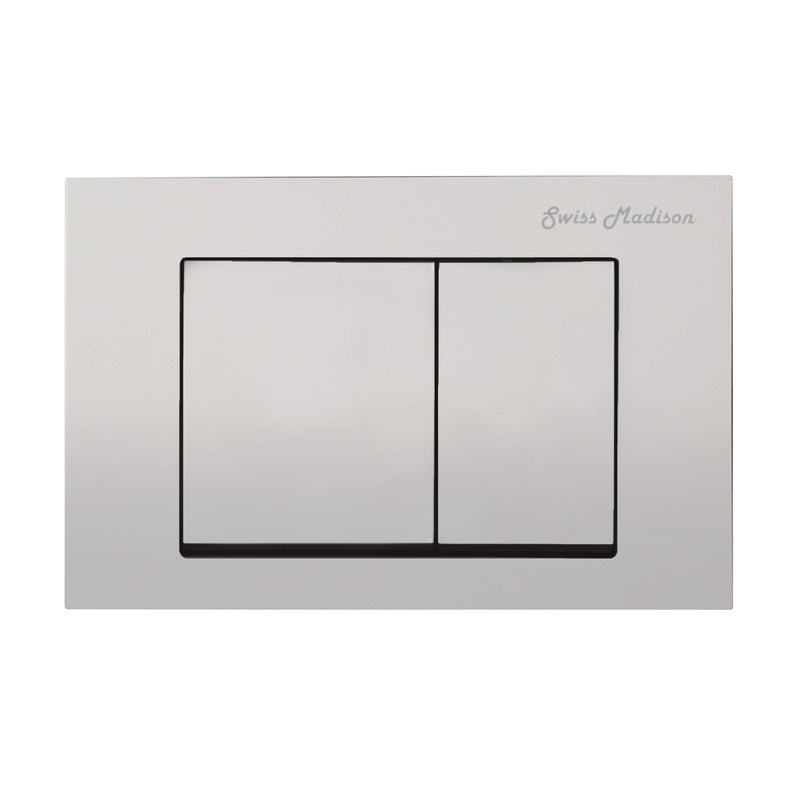 Swiss Madison لوحة تشغيل مزدوجة التثبيت على الحائط من سويس ماديسون SM-WC002C مع أزرار دفع مربعة بالكروم غير اللامع - Image 1